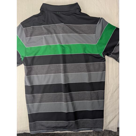 Nike Golf Men's Dri Fit PGA Championship Striped Green Gray Polo Shirt Medium - Picture 4 of 7